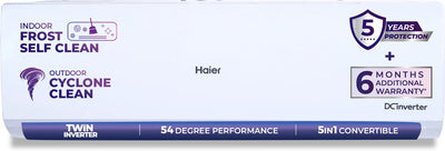 Haier 2026 Model 1.5 Ton 3 Star Split Twin Inverter AC (HSI17VP-W3NB-PI,HSO17VP-W3NB-PI, White)