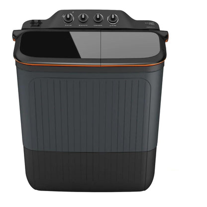 Lloyd 8 kg 5 Star elanteXL Semi Automatic Top Load Washing Machine | Double layered strong Lids |1300 RPM | Soak Function | 3 Wash Programs | Magic Filter (GLWS805EXAVG, Black and Grey)