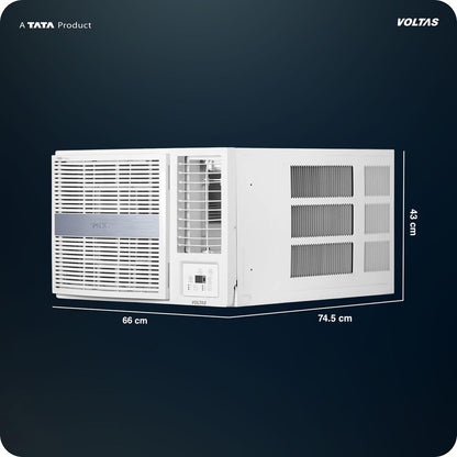 Voltas 1.5 ton 3 Star Inverter Window AC (Copper, 2-in-1 Cooling Modes, Anti-Dust Filter, 2-Way Swing, Memory Restart, Sleep Mode (183INV PEARL, White)