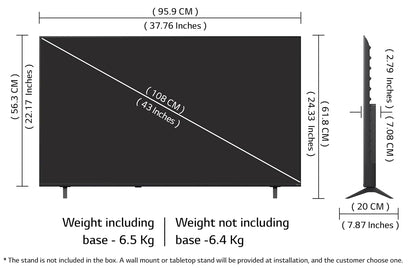 LG 108 cms (43 inches) NU87 AI Series Nano 4K Ultra HD (3840 x 2160) Smart webOS LED TV 43NU870BPLA 2026