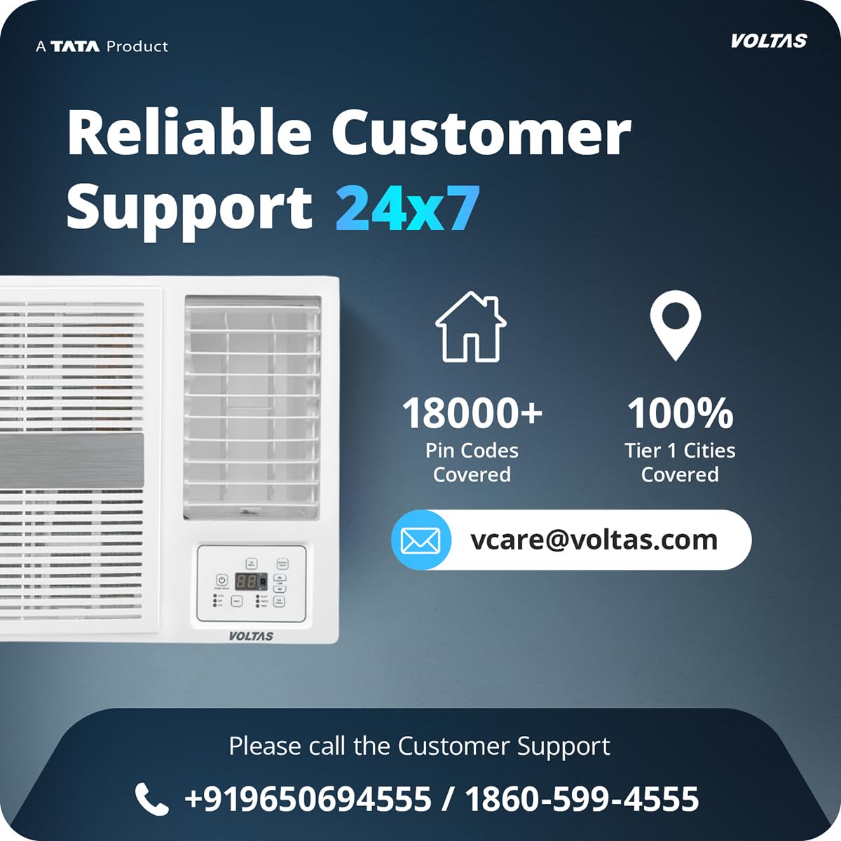 Voltas 1.5 ton 3 Star Inverter Window AC (Copper, 2-in-1 Cooling Modes, Anti-Dust Filter, 2-Way Swing, Memory Restart, Sleep Mode (183INV PEARL, White)