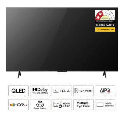TCL 108 cm (43 inches) 4K Ultra HD Smart QLED Google TV | HDR 10+ | Dolby Vision & Atmos | 30W Speaker Output | Game Master | 43T6D