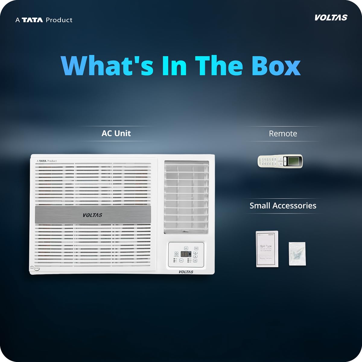 Voltas 1.5 ton 3 Star Inverter Window AC (Copper, 2-in-1 Cooling Modes, Anti-Dust Filter, 2-Way Swing, Memory Restart, Sleep Mode (183INV PEARL, White)