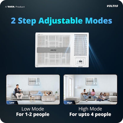 Voltas 1.5 ton 3 Star Inverter Window AC (Copper, 2-in-1 Cooling Modes, Anti-Dust Filter, 2-Way Swing, Memory Restart, Sleep Mode (183INV PEARL, White)