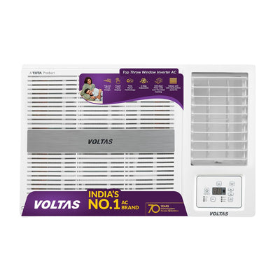 Voltas 1.5 ton 3 Star Inverter Window AC (Copper, 2-in-1 Cooling Modes, Anti-Dust Filter, 2-Way Swing, Memory Restart, Sleep Mode (183INV PEARL, White)