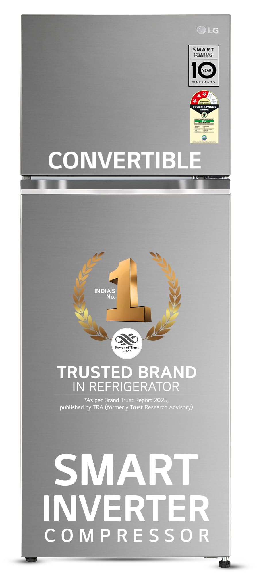 LG 276 L, 2 Star, Smart Inverter, Smart & Dairy Mode, Frost-Free Double Door Convertible Refrigerator (GLT2826XWOB, Onyx Black, Multi Air Flow & Convertible Space for More Storage, 2026 Model)