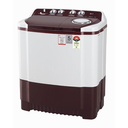 LG 8.5 kg 5 स्टार सेमी-ऑटोमैटिक टॉप लोड वॉशिंग मशीन (P8530SRAZ, बरगंडी, रोलर जेट पल्सेटर)
