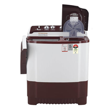 LG 8.5 kg 5 स्टार सेमी-ऑटोमैटिक टॉप लोड वॉशिंग मशीन (P8530SRAZ, बरगंडी, रोलर जेट पल्सेटर)