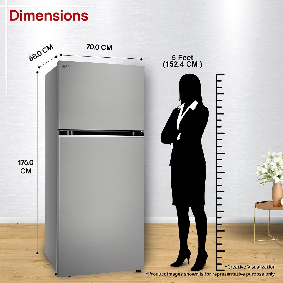 LG 398 L, 3 Star, Convertible, Smart Inverter, Frost-Free Double Door, Wi-Fi Enabled Refrigerator (GLT4036SNPZ, Shiny Steel, Multi Air Flow Cooling with Express Freeze, Smart Diagnosis & Deodorizer)