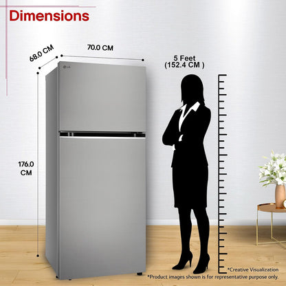 LG 398 L, 3 Star, Convertible, Smart Inverter, Frost-Free Double Door, Wi-Fi Enabled Refrigerator (GLT4036SNPZ, Shiny Steel, Multi Air Flow Cooling with Express Freeze, Smart Diagnosis & Deodorizer)