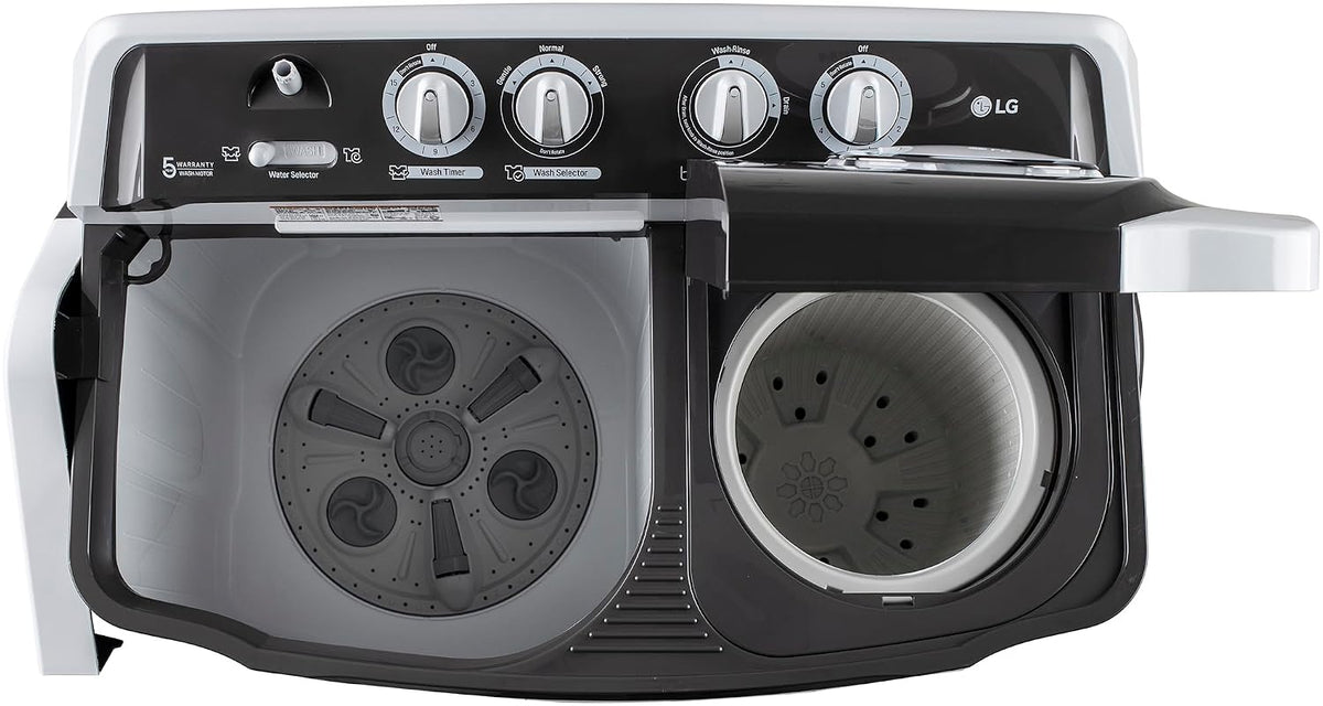 LG 7.5 kg 5 Star Wind jet dry Semi-Automatic Top Load Washing Machine (P7510RGAZ, Dark Gray, Roller Jet Pulsator)