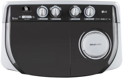 LG 7.5 kg 5 Star Wind jet dry Semi-Automatic Top Load Washing Machine (P7510RGAZ, Dark Gray, Roller Jet Pulsator)