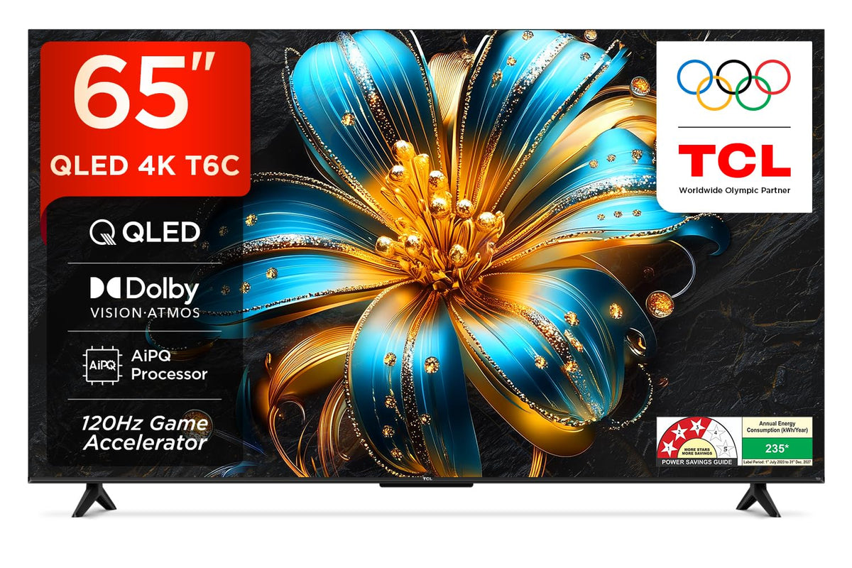 TCL 108 cm (43 inches) 4K Ultra HD Smart QLED Google TV | HDR 10+ | Dolby Vision & Atmos | 30W Speaker Output | Game Master | 43T6D