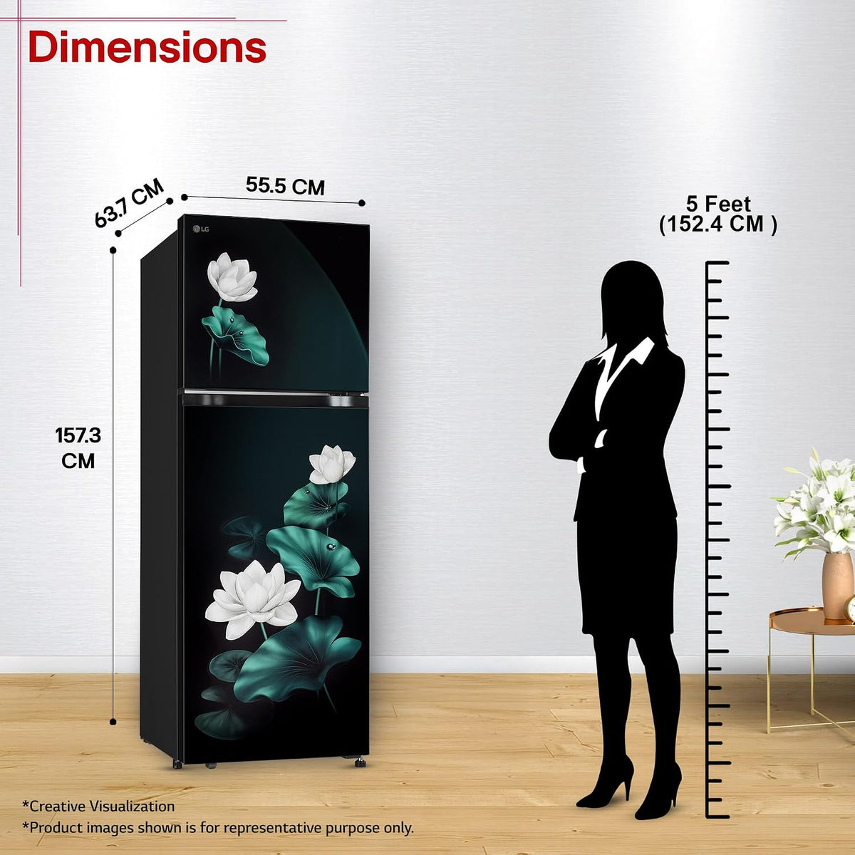 LG 251 L, 2 Star, Frost-Free Smart Inverter Double Door Convertible Refrigerator (GLT2526XWEL, Emerald Lotus, Smart & Dairy Mode, Express Freeze & Convertible Space for More Storage, 2026 Model)
