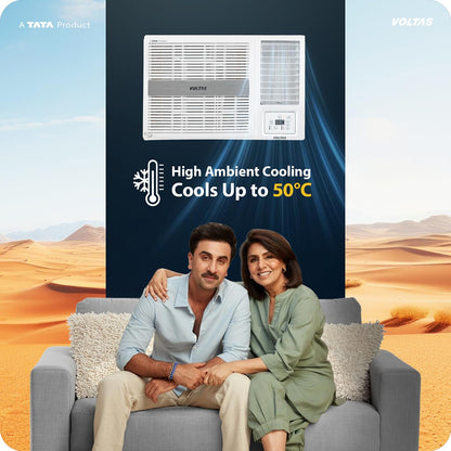Voltas 1.5 ton 3 Star Inverter Window AC (Copper, 2-in-1 Cooling Modes, Anti-Dust Filter, 2-Way Swing, Memory Restart, Sleep Mode (183INV PEARL, White)