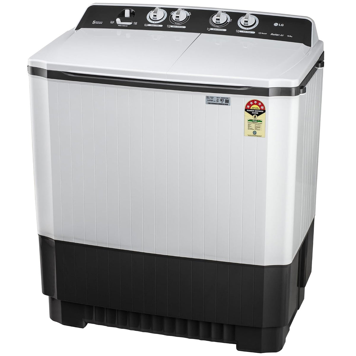 LG 10 Kg, 5 Star, Roller Jet Pulsator, Semi-Automatic Top Loading Washing Machine (P1040RGAZ, Dark Gray, Better wash with effective scrubbing, Rat Away Feature, 5 Year Motor Warranty)
