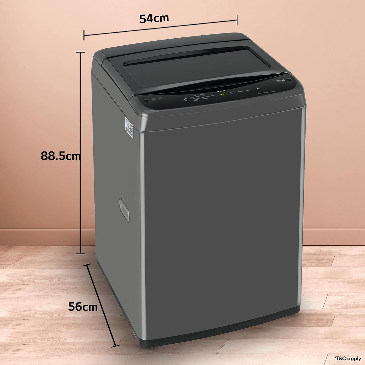 LG 7 Kg 5 Star Smart Inverter Technology Fully Automatic Top Load Washing Machine (T70VBMB1Z, Auto Prewash, Turbodrum, Stainless Steel drum, LED Display, Smart Diagnosis Middle Black)