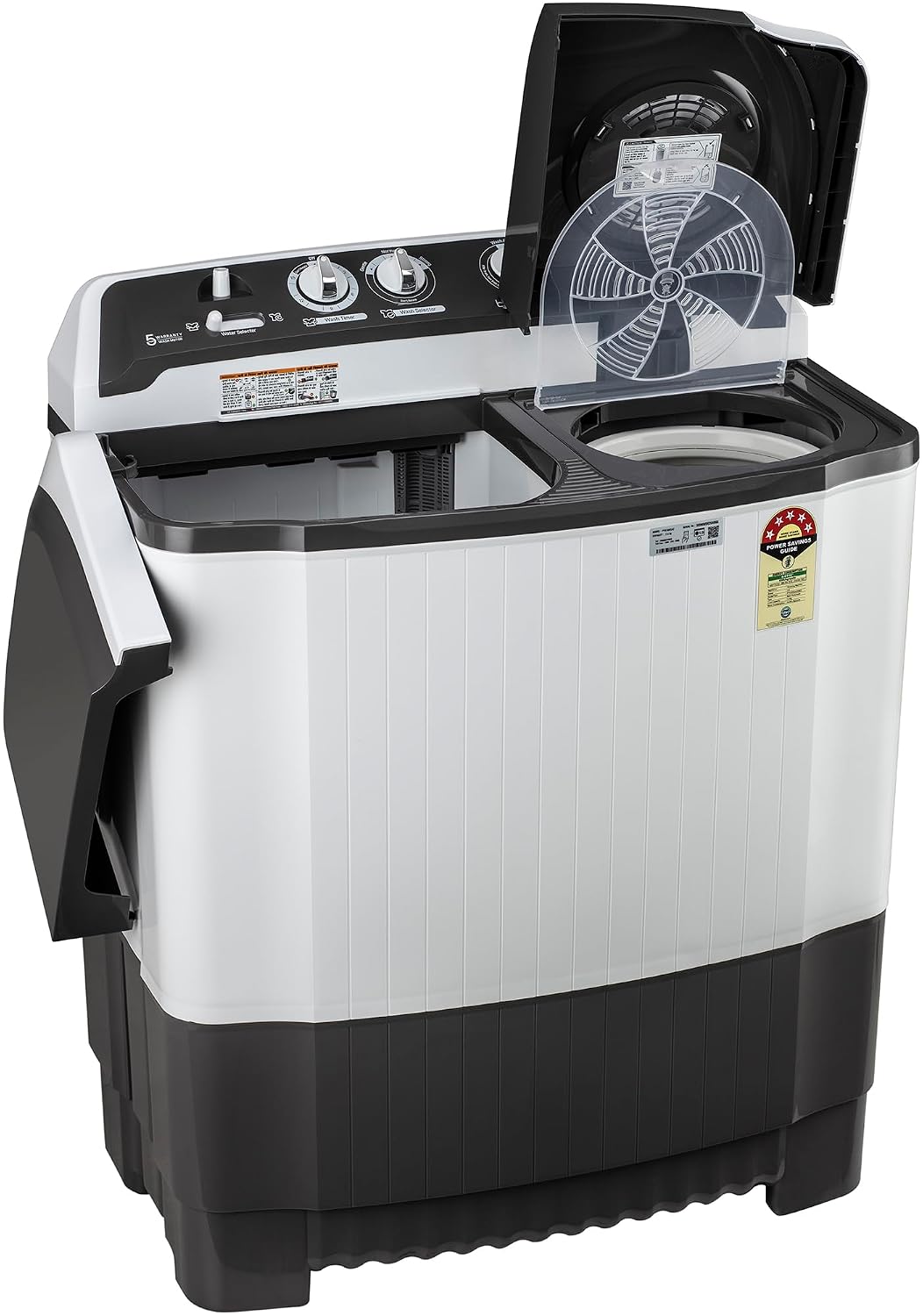 LG 7.5 kg 5 Star Wind jet dry Semi-Automatic Top Load Washing Machine (P7510RGAZ, Dark Gray, Roller Jet Pulsator)