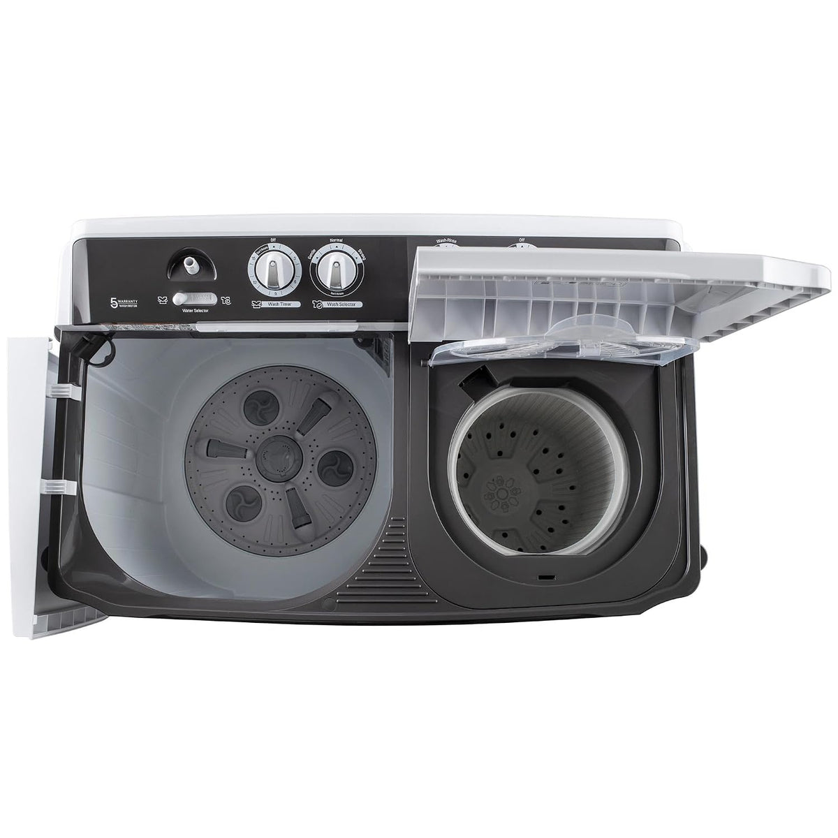 LG 10 Kg, 5 Star, Roller Jet Pulsator, Semi-Automatic Top Loading Washing Machine (P1040RGAZ, Dark Gray, Better wash with effective scrubbing, Rat Away Feature, 5 Year Motor Warranty)