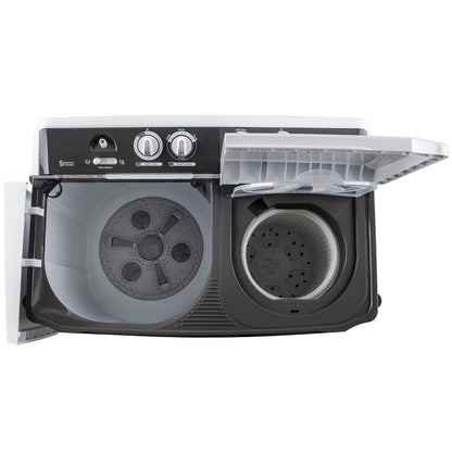 LG 10 Kg, 5 Star, Roller Jet Pulsator, Semi-Automatic Top Loading Washing Machine (P1040RGAZ, Dark Gray, Better wash with effective scrubbing, Rat Away Feature, 5 Year Motor Warranty)