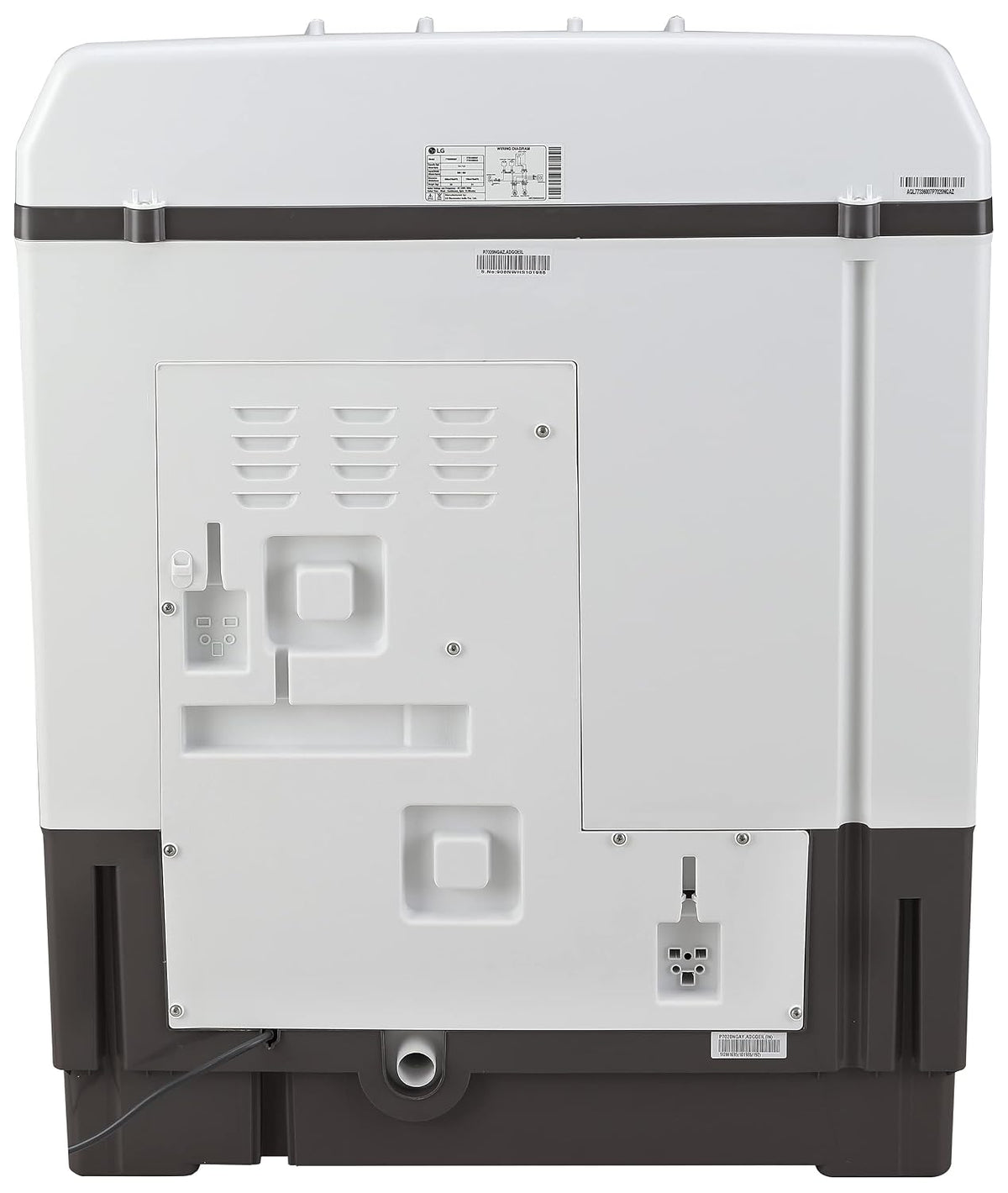 LG 7 Kg 5 Star Wind Jet Dry Semi-Automatic Top Loading Washing Machine (P7020NGAZ, Dark Gray, Rat Away Feature)