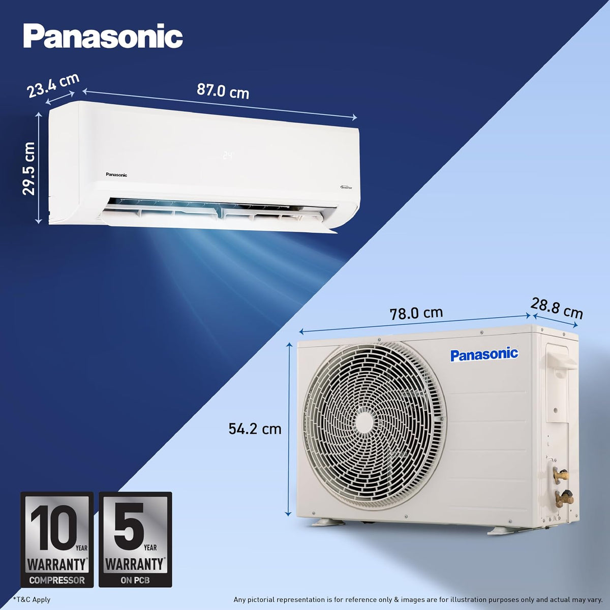 Panasonic 1.5 Ton 3 Star Premium Wi-Fi Inverter Smart Split AC (Matter/MirAIe, AI, DustBuster, 55°C Oper., Copper Condenser, 8in1 Convertible, 2-Way, PM0.1 Filter, CS/CU-SU18BKY3W, 2026 Model, White)
