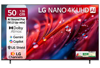 LG 139 cms (55 inches) NU87 AI Series Nano 4K Ultra HD (3840 x 2160) Smart webOS LED TV 55NU870BPLA 2026