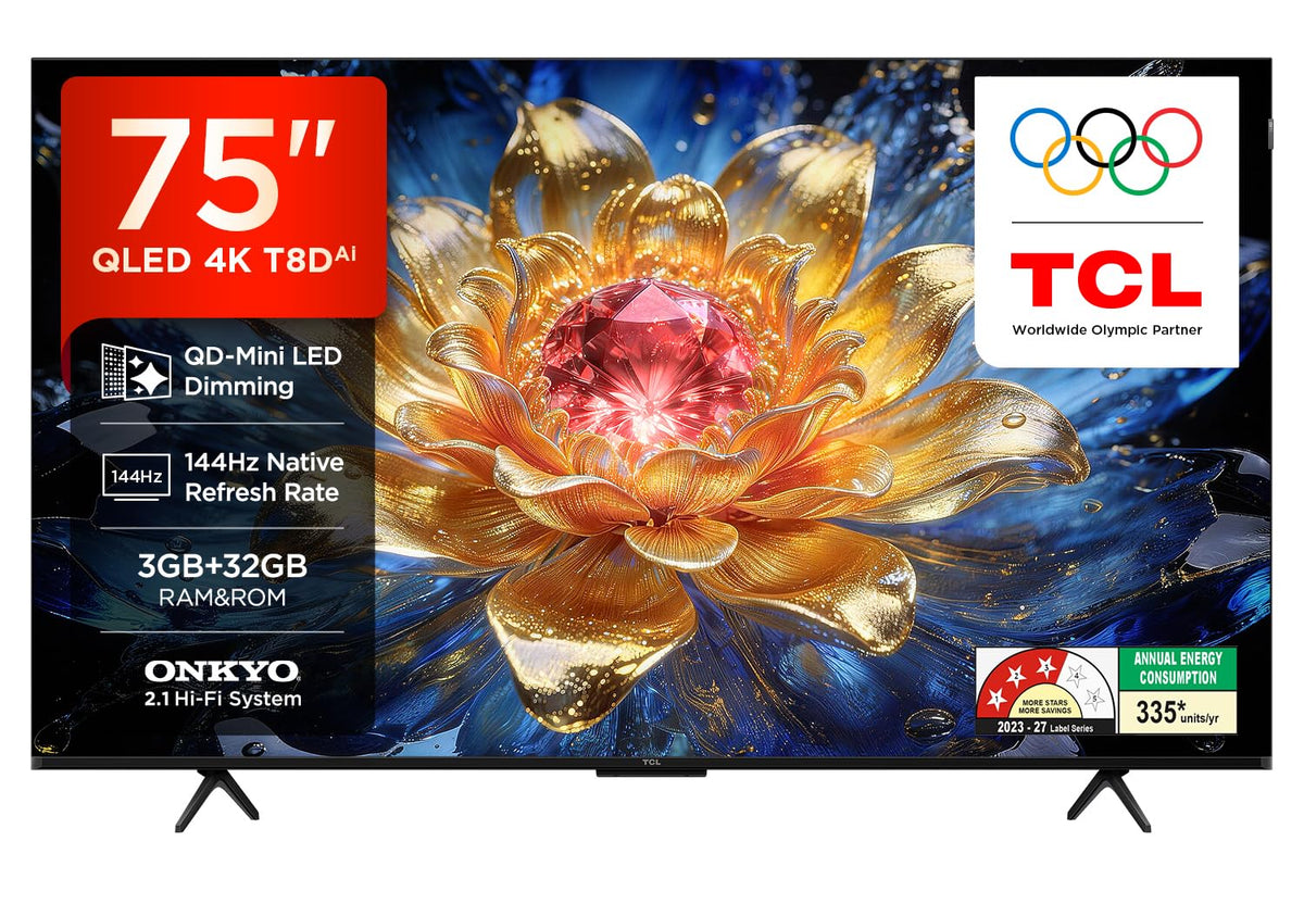 TCL 108 cm (43 inches) 4K Ultra HD Smart QLED Google TV | HDR 10+ | Dolby Vision & Atmos | 30W Speaker Output | Game Master | 43T6D