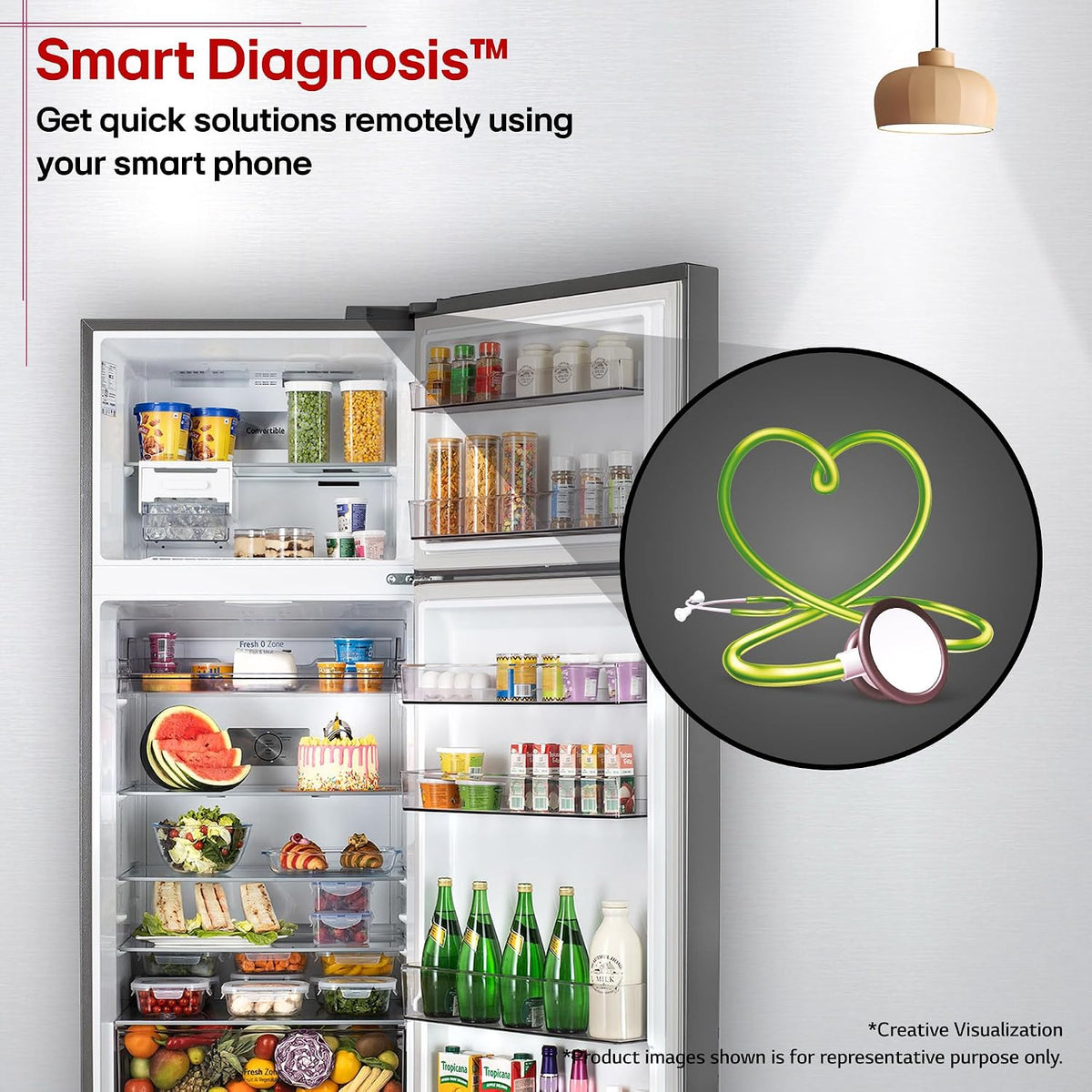 LG 398 L, 3 Star, Convertible, Smart Inverter, Frost-Free Double Door, Wi-Fi Enabled Refrigerator (GLT4036SNPZ, Shiny Steel, Multi Air Flow Cooling with Express Freeze, Smart Diagnosis & Deodorizer)