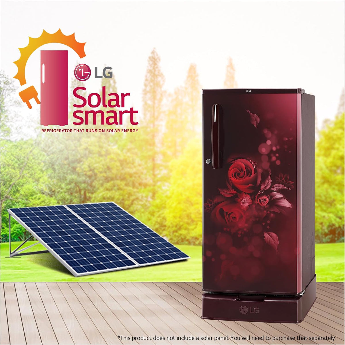 LG 185 L, 4 Star, Smart Inverter, Direct Cool Single Door Refrigerator (GLD1945ZOSE, Scarlet Euphoria, Base stand with Drawer)
