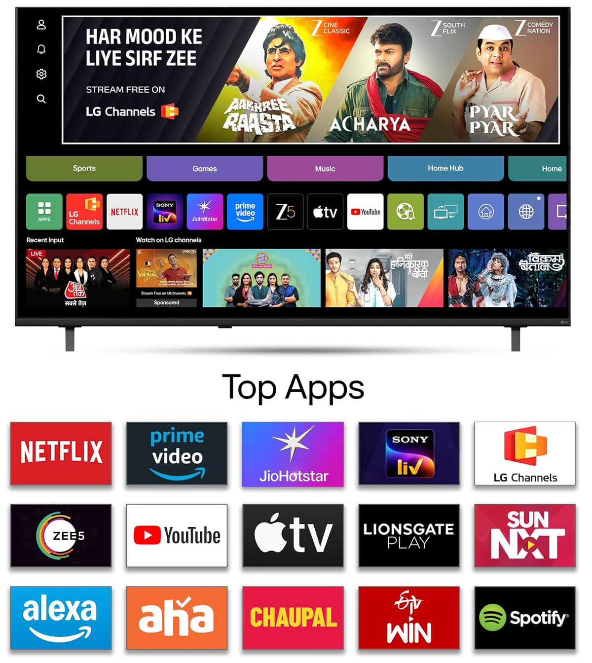LG 108 cms (43 inches) NU87 AI Series Nano 4K Ultra HD (3840 x 2160) Smart webOS LED TV 43NU870BPLA 2026