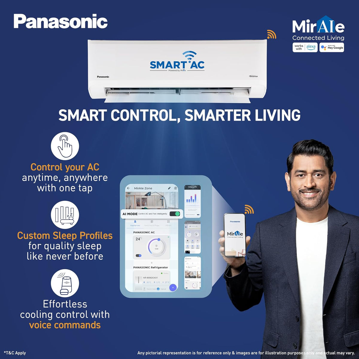 Panasonic 1.5 Ton 3 Star Premium Wi-Fi Inverter Smart Split AC (Matter/MirAIe, AI, DustBuster, 55°C Oper., Copper Condenser, 8in1 Convertible, 2-Way, PM0.1 Filter, CS/CU-SU18BKY3W, 2026 Model, White)