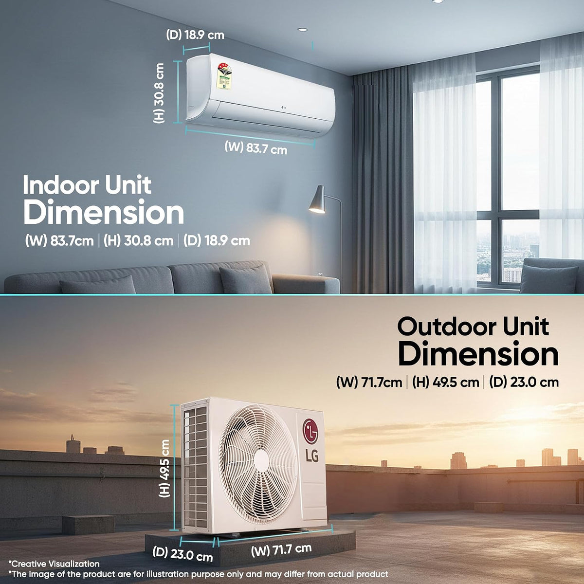 LG 1.5 Ton 3 Star, Smart Inverter Split AC (100% Copper Condenser, AI Convertible 6-in-1, Faster Cooling & Energy Saving, Diet Mode+, HD Filter with Anti-Virus Protection,Him Clean, AS-Q18JNXE,White)