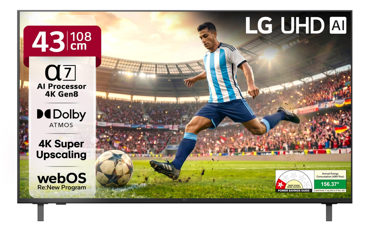 LG 108 cms (43 inches) NU87 AI Series Nano 4K Ultra HD (3840 x 2160) Smart webOS LED TV 43NU870BPLA 2026