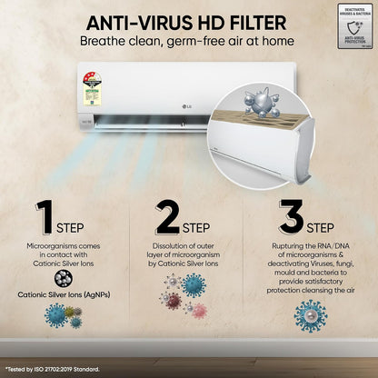 LG 1.5 Ton 3 Star, Smart Inverter Split AC (100% Copper Condenser, AI Convertible 6-in-1, Faster Cooling & Energy Saving, Diet Mode+, HD Filter with Anti-Virus Protection,Him Clean, AS-Q18JNXE,White)
