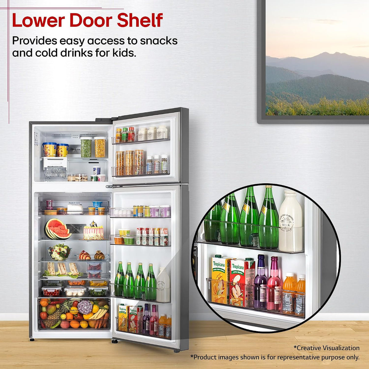 LG 398 L, 3 Star, Convertible, Smart Inverter, Frost-Free Double Door, Wi-Fi Enabled Refrigerator (GLT4036SNPZ, Shiny Steel, Multi Air Flow Cooling with Express Freeze, Smart Diagnosis & Deodorizer)