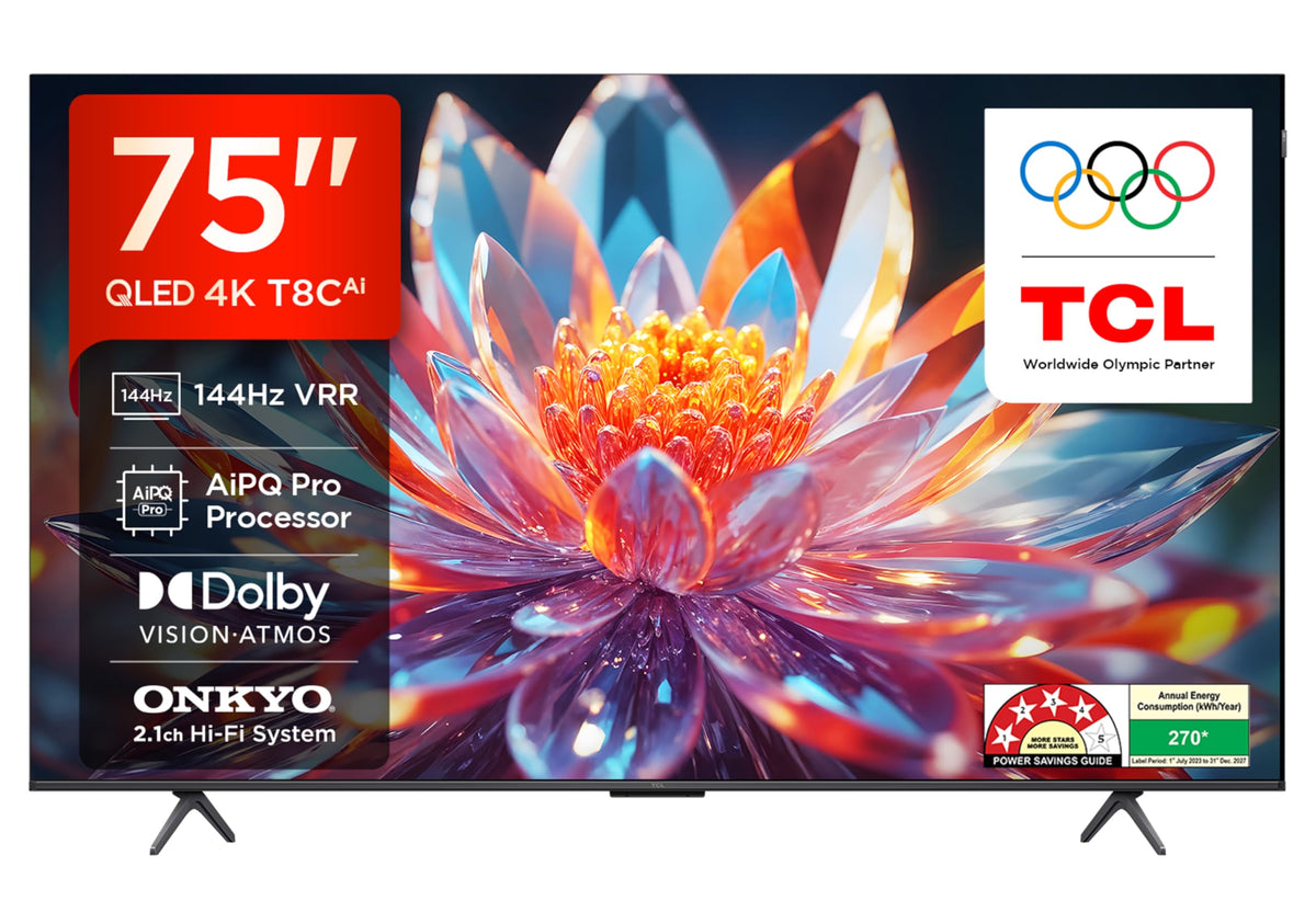 TCL 108 cm (43 inches) 4K Ultra HD Smart QLED Google TV | HDR 10+ | Dolby Vision & Atmos | 30W Speaker Output | Game Master | 43T6D
