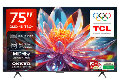 TCL 108 cm (43 inches) 4K Ultra HD Smart QLED Google TV | HDR 10+ | Dolby Vision & Atmos | 30W Speaker Output | Game Master | 43T6D