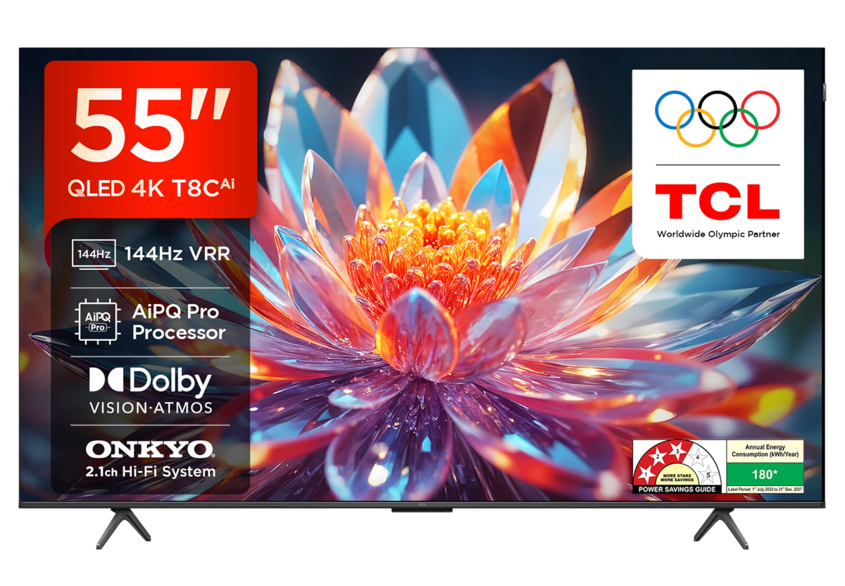 TCL 108 cm (43 inches) 4K Ultra HD Smart QLED Google TV | HDR 10+ | Dolby Vision & Atmos | 30W Speaker Output | Game Master | 43T6D