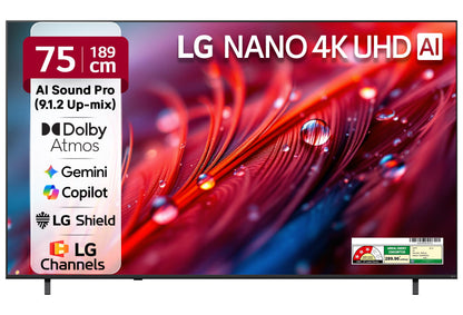 LG 108 cms (43 inches) NU87 AI Series Nano 4K Ultra HD (3840 x 2160) Smart webOS LED TV 43NU870BPLA 2026