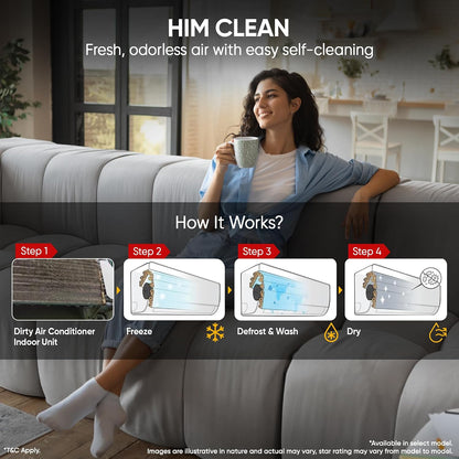LG 1.5 Ton 3 Star, Smart Inverter Split AC (100% Copper Condenser, AI Convertible 6-in-1, Faster Cooling & Energy Saving, Diet Mode+, HD Filter with Anti-Virus Protection,Him Clean, AS-Q18JNXE,White)