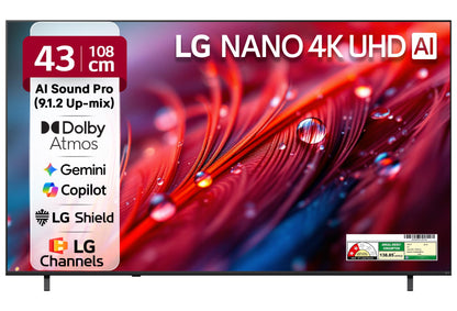 LG 139 cms (55 inches) NU87 AI Series Nano 4K Ultra HD (3840 x 2160) Smart webOS LED TV 55NU870BPLA 2026