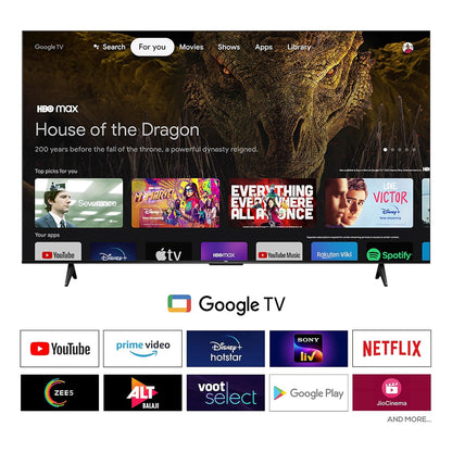 TCL 108 cm (43 inches) 4K Ultra HD Smart QLED Google TV | HDR 10+ | Dolby Vision & Atmos | 30W Speaker Output | Game Master | 43T6D