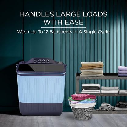Lloyd Elante Pluss 12 Kg 5 Star Semi-Automatic Top Load Washing Machine (GLWS125EPHIB, Indigo Blue)