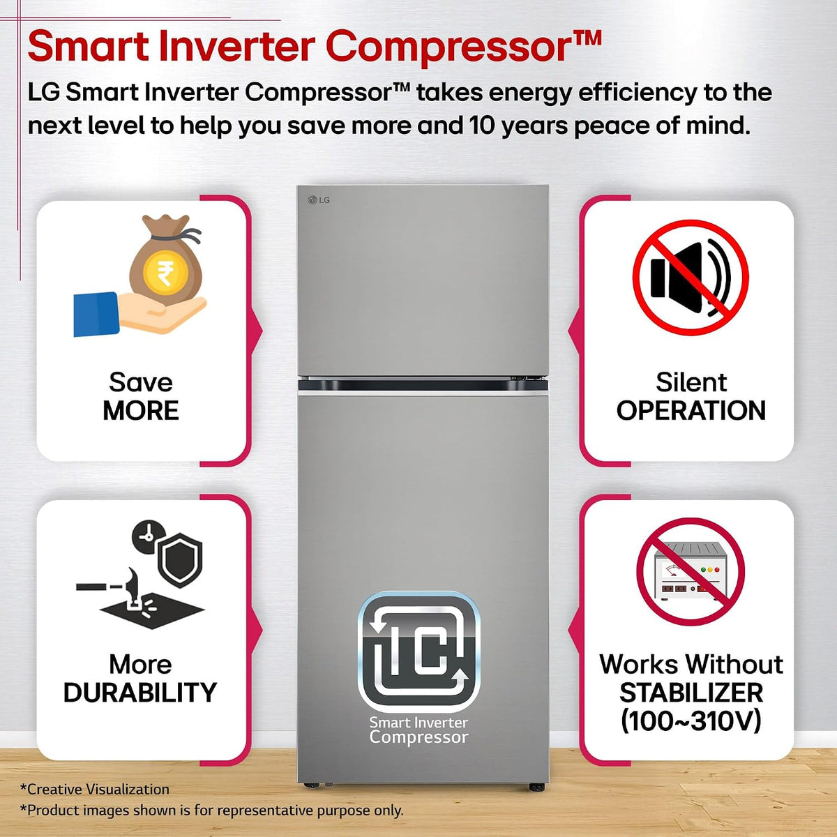 LG 398 L, 3 Star, Convertible, Smart Inverter, Frost-Free Double Door, Wi-Fi Enabled Refrigerator (GLT4036SNPZ, Shiny Steel, Multi Air Flow Cooling with Express Freeze, Smart Diagnosis & Deodorizer)