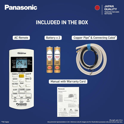 Panasonic 1.5 Ton 3 Star Premium Wi-Fi Inverter Smart Split AC (Matter/MirAIe, AI, DustBuster, 55°C Oper., Copper Condenser, 8in1 Convertible, 2-Way, PM0.1 Filter, CS/CU-SU18BKY3W, 2026 Model, White)