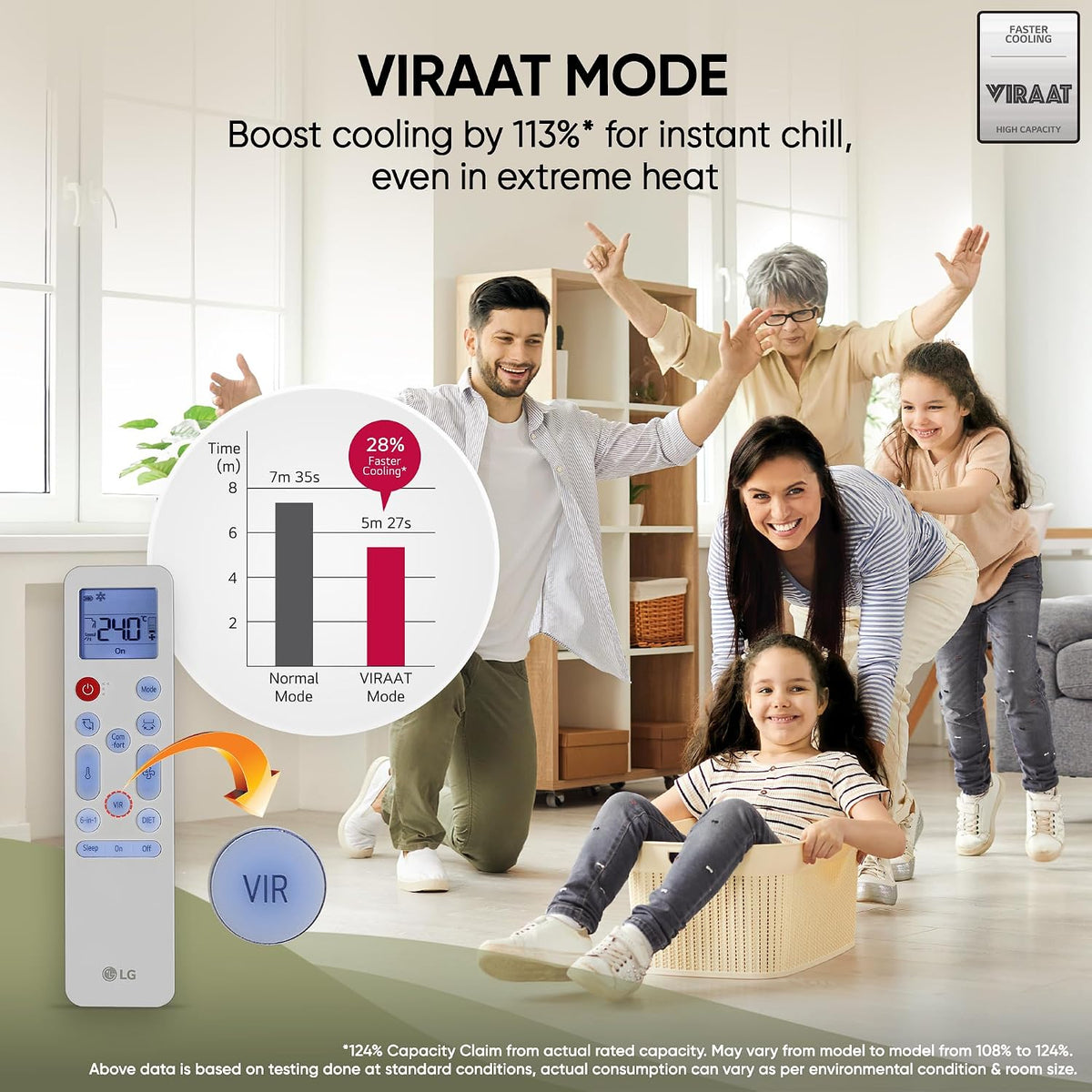 LG 1.5 Ton 3 Star, Smart Inverter Split AC (100% Copper Condenser, AI Convertible 6-in-1, Faster Cooling & Energy Saving, Diet Mode+, HD Filter with Anti-Virus Protection,Him Clean, AS-Q18JNXE,White)