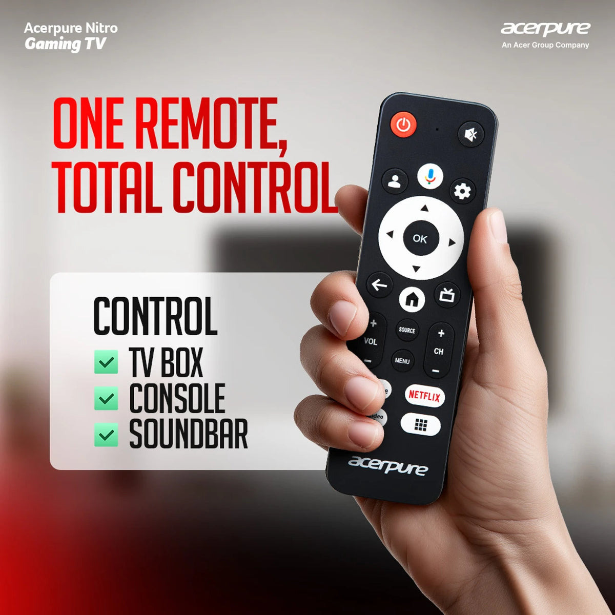 acerpure Nitro 139 cm (55 inch) QLED Ultra HD (4K) Smart Google TV with 120 Hz GTV 5.0 |Android 14 |Dolby Vision & Dolby Atmos|50W Sound|Tuner|Wi-Fi Direct|ALLM |VRR|MEMC|Karaoke|AI|Gaming |Wall Mount (AP55UG75PNTO5)