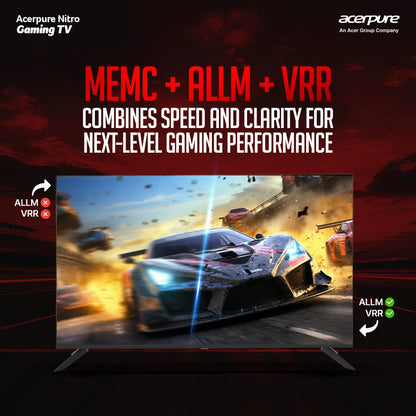acerpure Nitro 139 cm (55 inch) QLED Ultra HD (4K) Smart Google TV with 120 Hz GTV 5.0 |Android 14 |Dolby Vision & Dolby Atmos|50W Sound|Tuner|Wi-Fi Direct|ALLM |VRR|MEMC|Karaoke|AI|Gaming |Wall Mount (AP55UG75PNTO5)