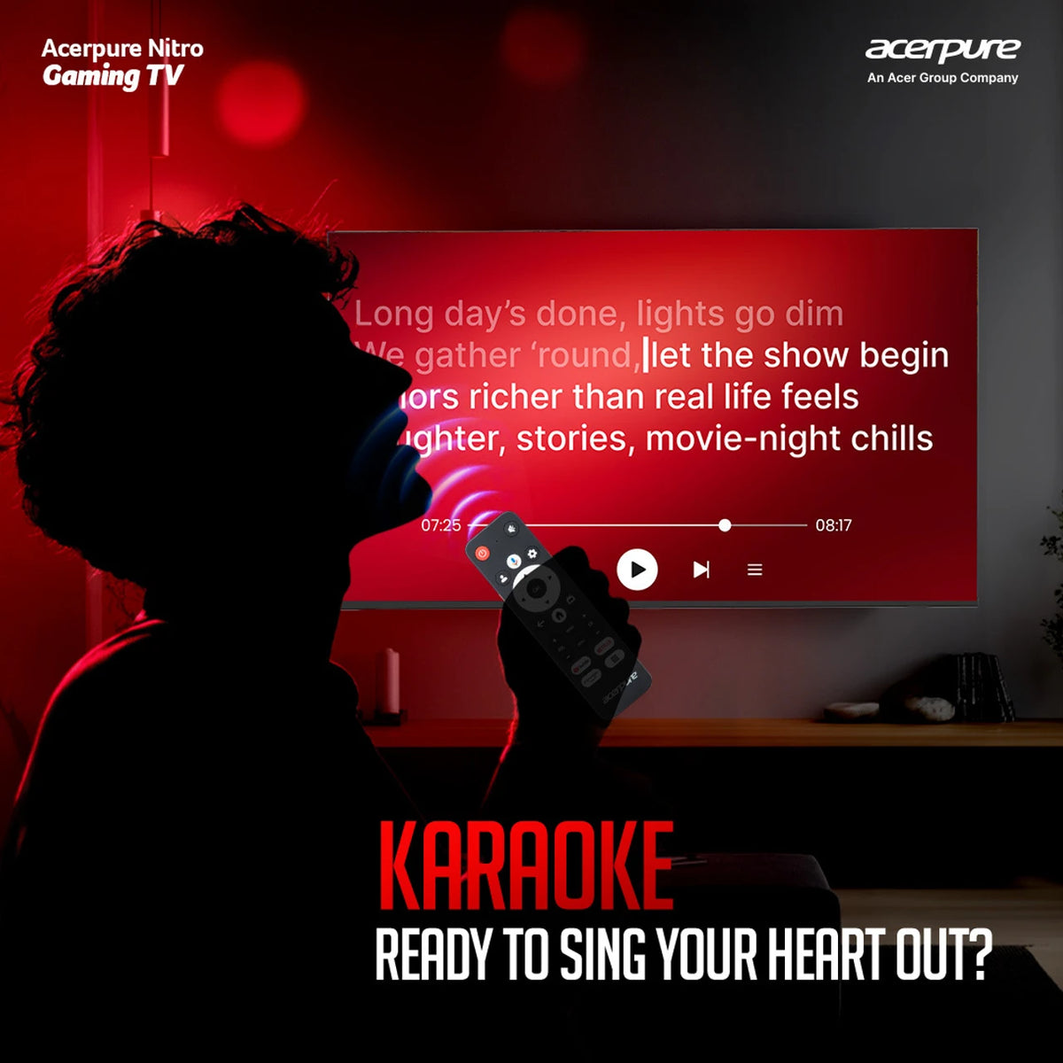 acerpure Nitro 139 cm (55 inch) QLED Ultra HD (4K) Smart Google TV with 120 Hz GTV 5.0 |Android 14 |Dolby Vision & Dolby Atmos|50W Sound|Tuner|Wi-Fi Direct|ALLM |VRR|MEMC|Karaoke|AI|Gaming |Wall Mount (AP55UG75PNTO5)